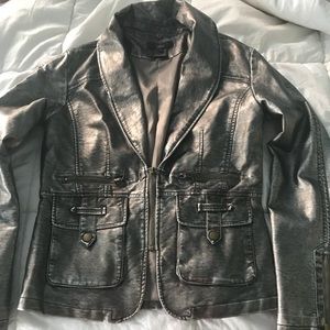 Luii pleather platinum jacket